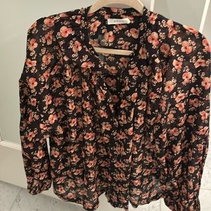 Doen ruffle floral blouse